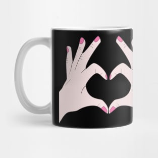 Hands Making Heart Shape Love Sign Language Valentine's Day Mug